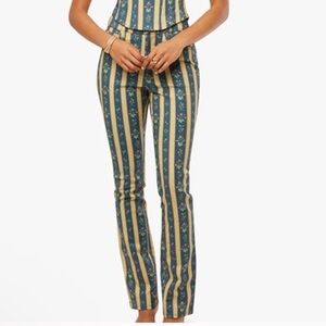 NWT WeWoreWhat Floral Mid Rise Ankle Jeans in Deep Storm, Size 32